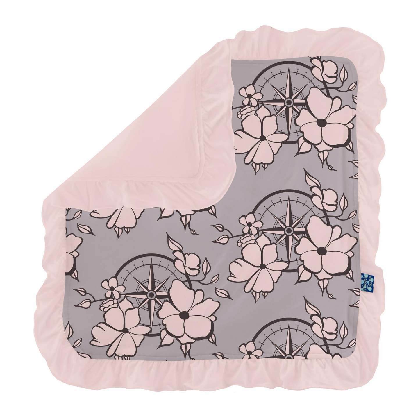 Kickee Pants Print Ruffle Lovey: Feather Nautical Floral