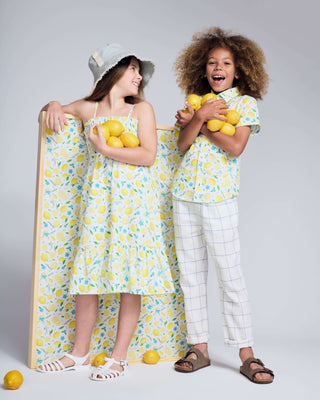 Lemon Zest Day Party Shirt – Boys Lemon Print Short Sleeve Button-Down Shirt