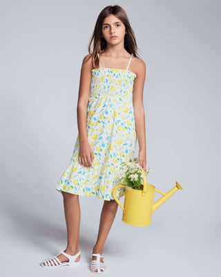 Lemon Zest Madison Dress – Girls Ruffle Lemon Print Summer Dress