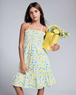 Lemon Zest Madison Dress – Girls Ruffle Lemon Print Summer Dress