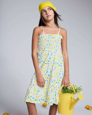 Lemon Zest Madison Dress – Girls Ruffle Lemon Print Summer Dress