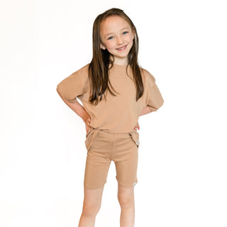 Tan Toddler Biker Shorts