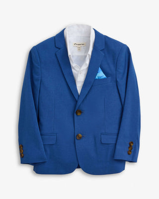 Linen Canopy Blue Sports Jacket – Boys Dress Jacket for Weddings, Easter & Special Occasions