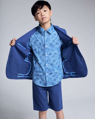 Linen Canopy Blue Sports Jacket – Boys Dress Jacket for Weddings, Easter & Special Occasions