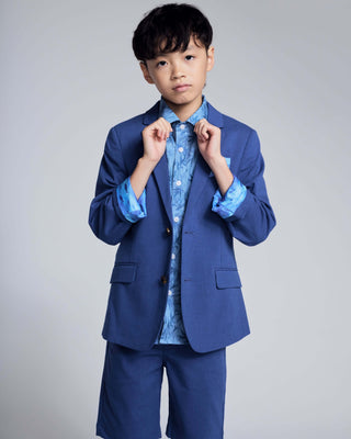 Linen Canopy Blue Sports Jacket – Boys Dress Jacket for Weddings, Easter & Special Occasions