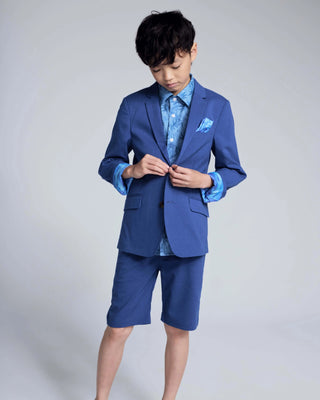 Linen Canopy Blue Sports Jacket – Boys Dress Jacket for Weddings, Easter & Special Occasions