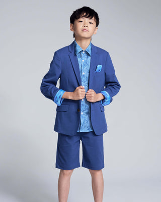 Linen Canopy Blue Sports Jacket – Boys Dress Jacket for Weddings, Easter & Special Occasions