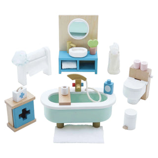 Wooden Dollhouse Bathroom Furniture