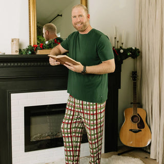 Holiday Plaid Bamboo Lounge Pants – Adult Christmas Pajama Pants