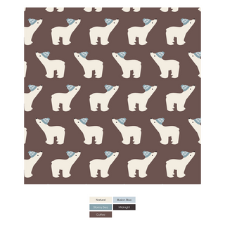 Print Swaddling Blanket in Coffee Polar Bears