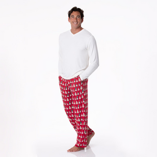 Men's Print Pajama Pants in Crimson Gnomes