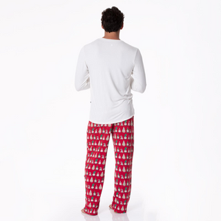 Men's Print Pajama Pants in Crimson Gnomes