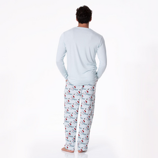 Men's Pajama Pants in Illusion Blue Holiday Sharks