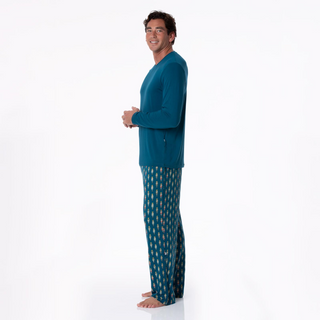 Men's Print Pajama Pants in Peacock Nutcrackers