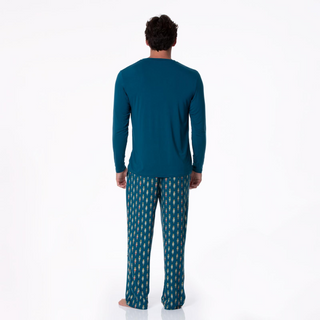 Men's Print Pajama Pants in Peacock Nutcrackers