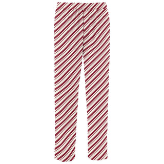 Red and white striped pants on a white background