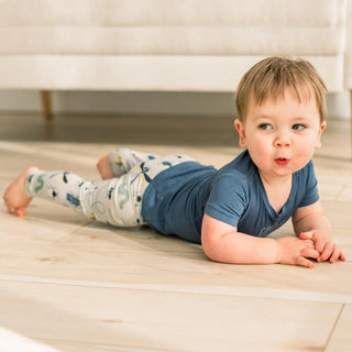 Short Sleeve Graphic Tee Pajama Set in Dove Bugs