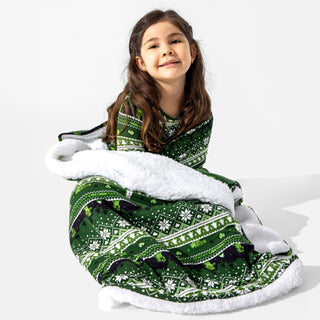 Minecraft Creeper Holiday Bamboo/Sherpa Blanket