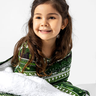 Minecraft Creeper Holiday Bamboo/Sherpa Blanket