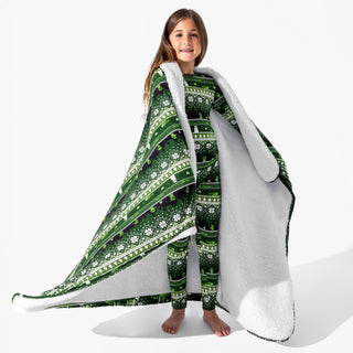 Minecraft Creeper Holiday Bamboo/Sherpa Blanket
