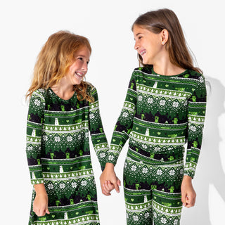 Minecraft Creeper Holiday Bamboo Kids Pajamas