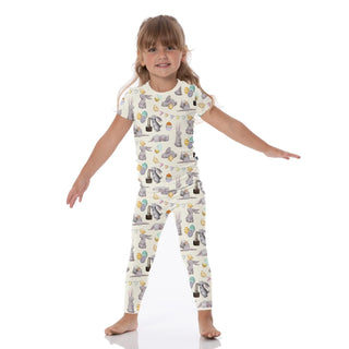 Short Sleeve Pajama Set Natural Egg Hunt