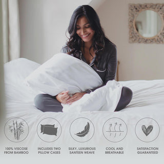 Woven Pillowcase Set in Feather