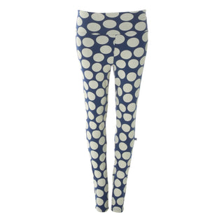 Bamboo Women's Print Performance Legging: Navy Mod Dot