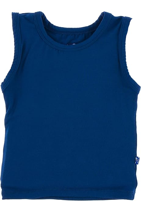 Solid Tailored Fit Tank in Navy