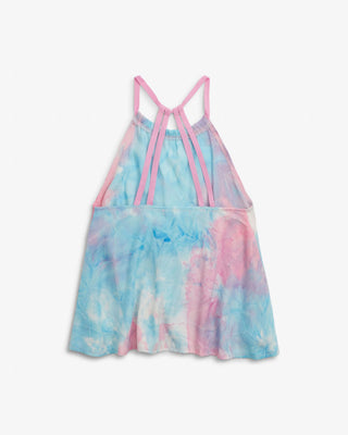 Pink & Blue Tie Dye Sanibel Tank – Girls Colorful Summer Tank Top