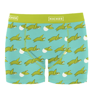 Men's Boxer Brief in Glass Sea Turtles