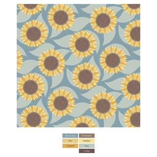 Long Sleeve Swing Dress in Stormy Sea Sunflower