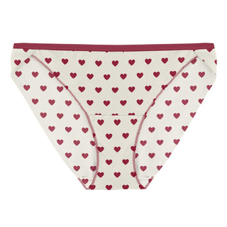 Women's Bikini Brief in Natural Hearts