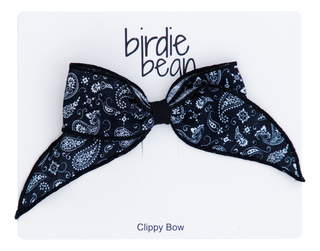 Black Paisley Clippy Bow