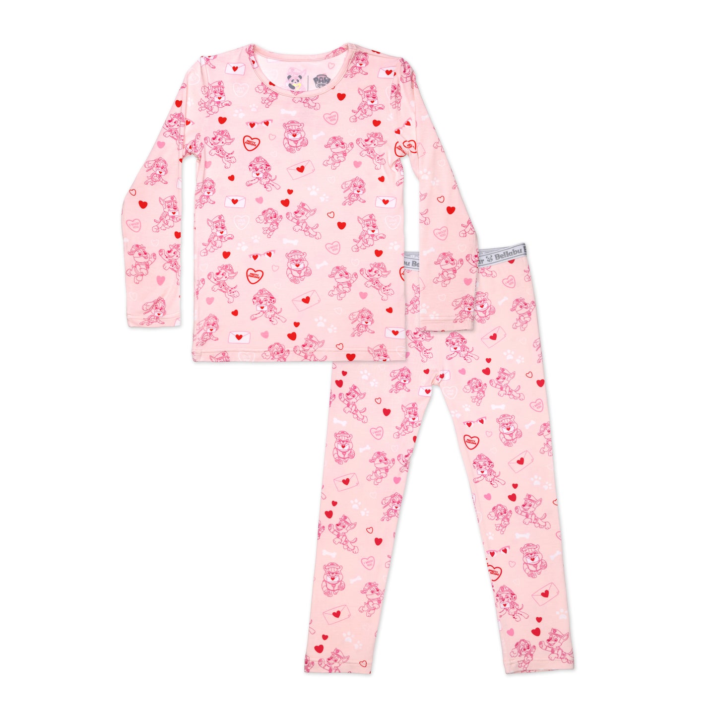 Kids Bamboo Pajamas: PAW Patrol Valentine's Pink
