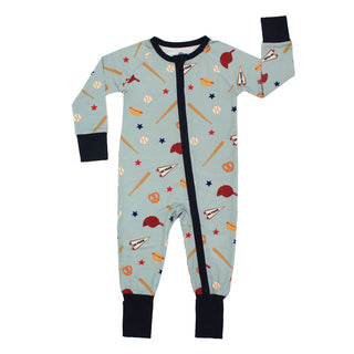 Play Ball Baseball Bamboo Convertible Footie Romper