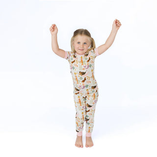 Making Waves Mermaids Bamboo Two-Piece Kids Pajama Set – Short Sleeve Mermaid Pajamas