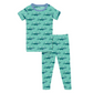 Kickee Pants Print Short Sleeve Pajama Set: Glass Later Alligator