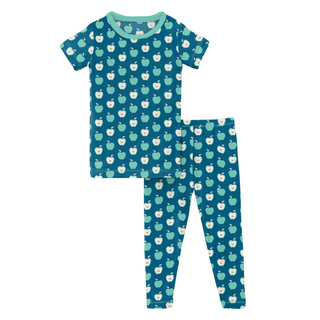 Bamboo Print Short Sleeve Pajama Set: Seaport Johnny Appleseed