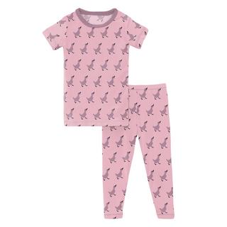 Bamboo Print Short Sleeve Pajama Set: Cake Pop Ugly Ducklings