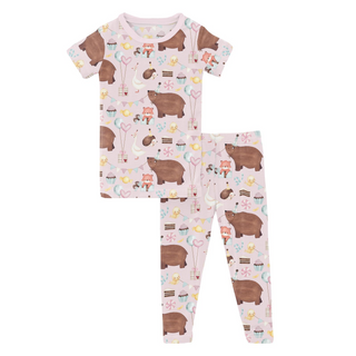 Short Sleeve Pajama Set Shrinking Violet Forest Party