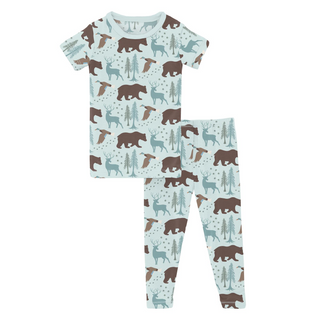 Print Short Sleeve Pajama Set Fresh Air Forest Adventure