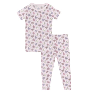 Short Sleeve Pajama Set in Candy Hearts