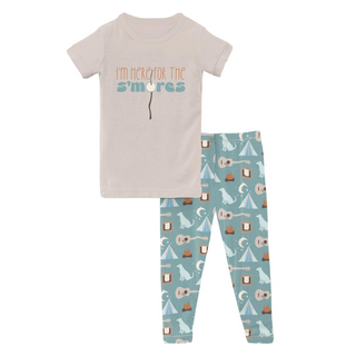 Short Sleeve Graphic Tee Pajama Set Jade Campfire