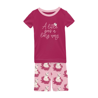 Bamboo Print Short Sleeve Pajama Set with Shorts: Cake Pop Thumbelina (Graphic Tee)