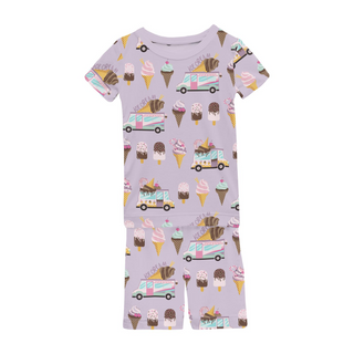 Print Short Sleeve Pajama Set with Shorts Thistle Ice Cream Truck