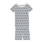 Short Sleeve Pajama Set with Shorts: Pearl Blue Baby Bumblebee