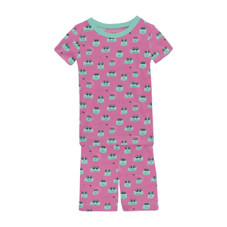 Short Sleeve Pajama Set with Shorts: Tulip Bespeckled Frogs