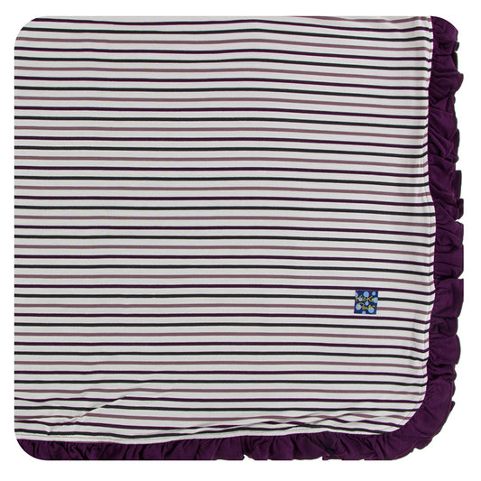 Print Ruffle Toddler Blanket in Tuscan Vineyard Stripe