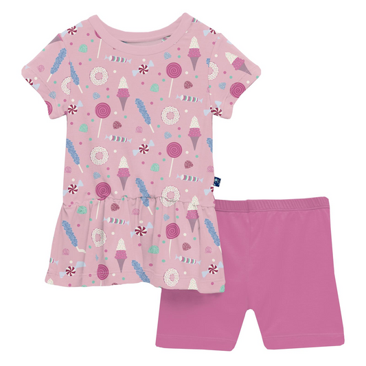 Short Sleeve Playtime Outfit Set: Cake Pop Candy Dreams